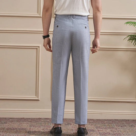 Men's High-Quality Woven Suit Trousers Slim Fit Formal Trousers, Classic Solid Color Trousers