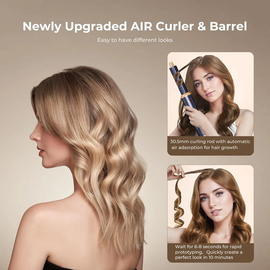 5 in 1 Hair Dryer Brush, Negative Ion Air Styler Wrap Hair Styler Upgrade Blow Dryer Brush Air Curler for Hair, Blowout Brush