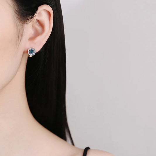 0.5ct 1ct Rainbow Color Moissanite Studs Earrings for Women S925 Silver Black Blue Pink Lab Diamond Wedding Stud Earring