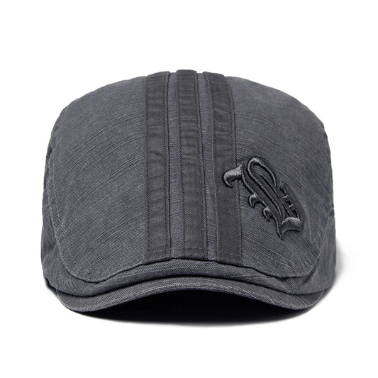 Men Beret Fashion Embroidery Flat Cap Summer Visor For Male