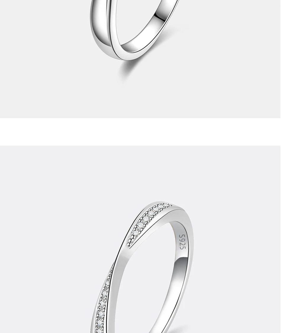 S925 Pure Silver Moissanite Ring for Women Men Couple Ring Fashion Wedding Jewelry Valentine's Day Gift