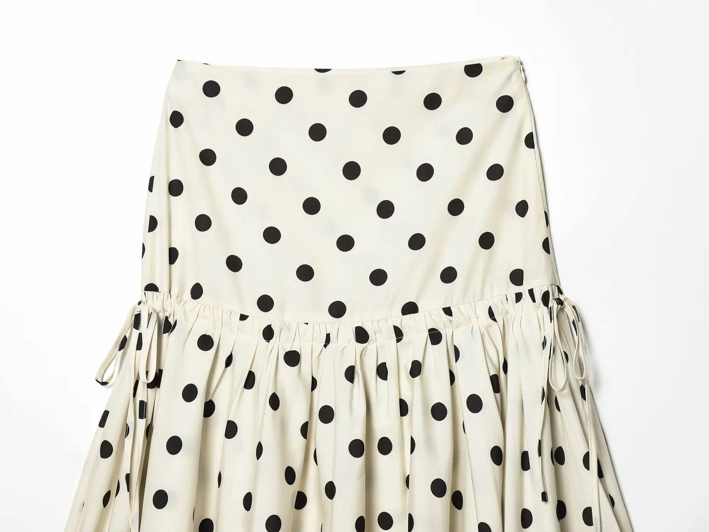 Elegant Summer Women Polka Dot Midi Skirt 2026 High Waist Irregular Hem Flowy Ruffle Skirt Beach Vacation Office Party Casual