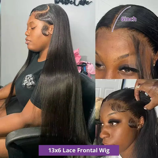 13x4 Bone Straight Human Hair Wigs 13x6 Hd Lace Frontal Hair 40 Inch Straight Transparent Lace Human Hair Wigs For Black Women
