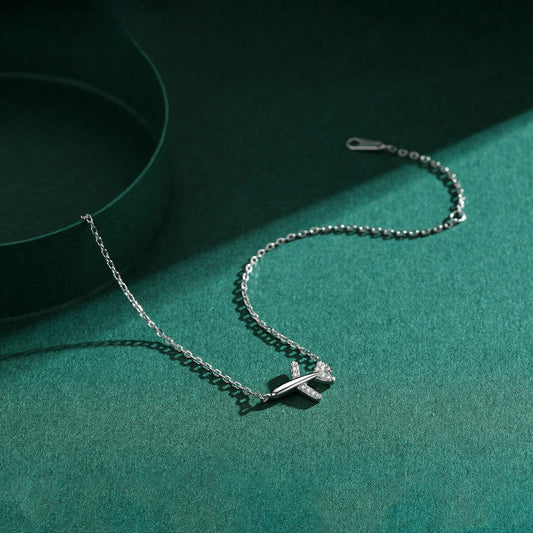 Fashion Clear CZ Aircraft Bracelet Solid 925 Sterling Silver Charm Chain Exquisite Bracelets For Women Girls Jewelry Gift