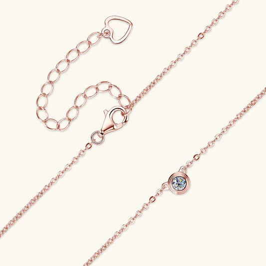 2025 Trendy 3mm Moissanite Jewelry Set 925 Silver Plated Rose Gold Necklace Bracelet Earrings Set for Women Valentine's Day Gift
