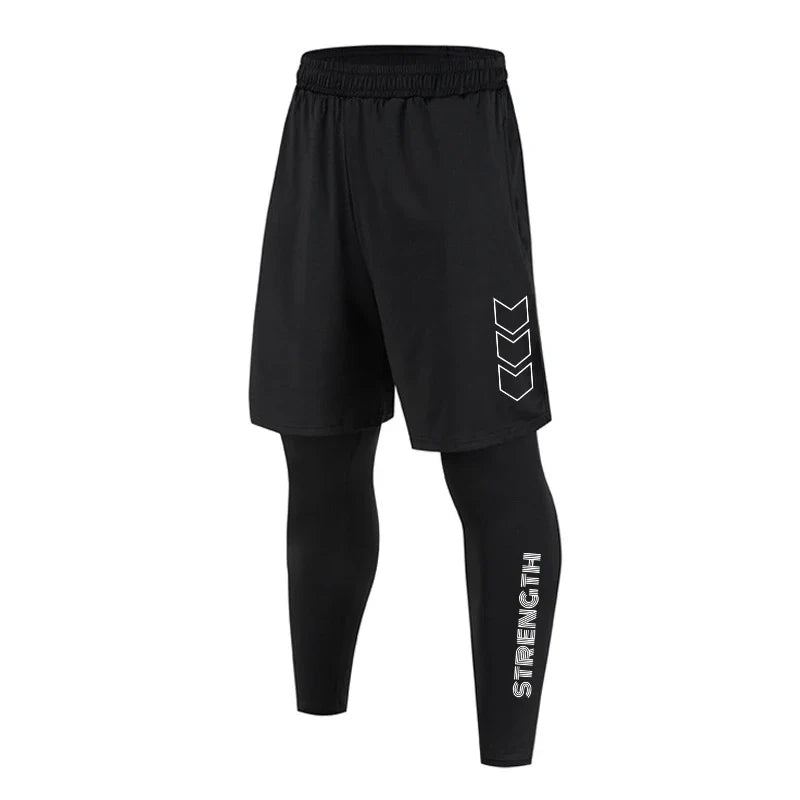 Running Shorts Men2 in 1 Quick Dry GYM Sport Shorts Fitness Jogging Workout Sweatpants Male Fitness Leggings