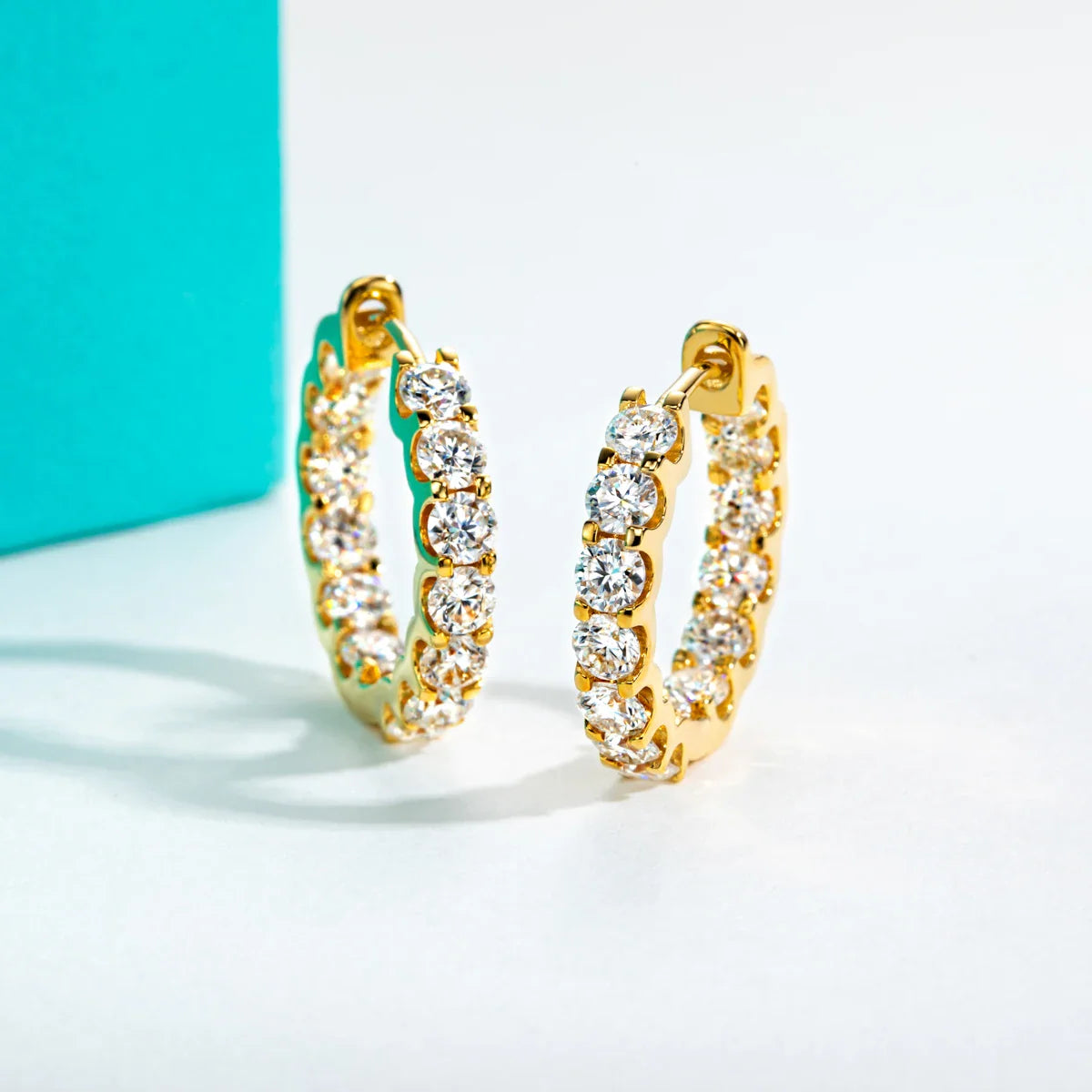 3mm 2.6cttw D Color Moissanites Hoop Earrings 925 Sterling Silver Luxury Huggie Earring for Women Jewelry Wholesale