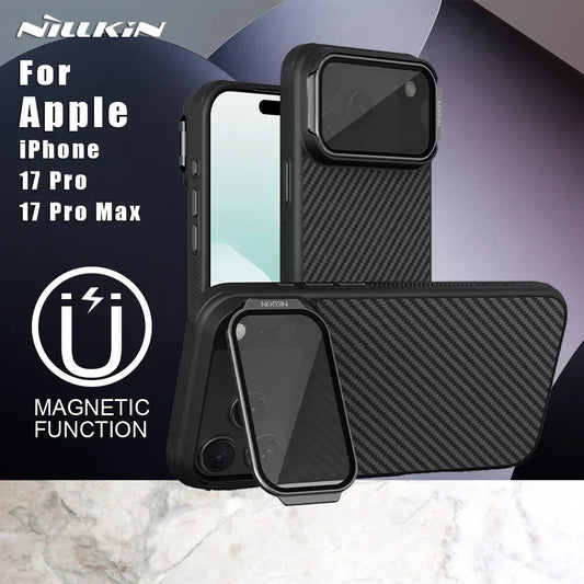 For iPhone 17 Pro Max / 17 Pro case CarboProp Fiber Magnetic Adapt Translucent Black Camera Cover Lens Back Cover Protection