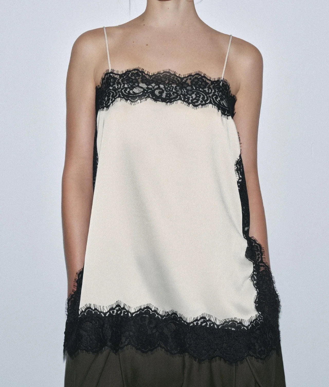 New Summer Fashion Women's Tank Top Elegant Satin Cami with Lace Trim Sexy Women's Spaghetti Strap Blouse Y2k Clothing