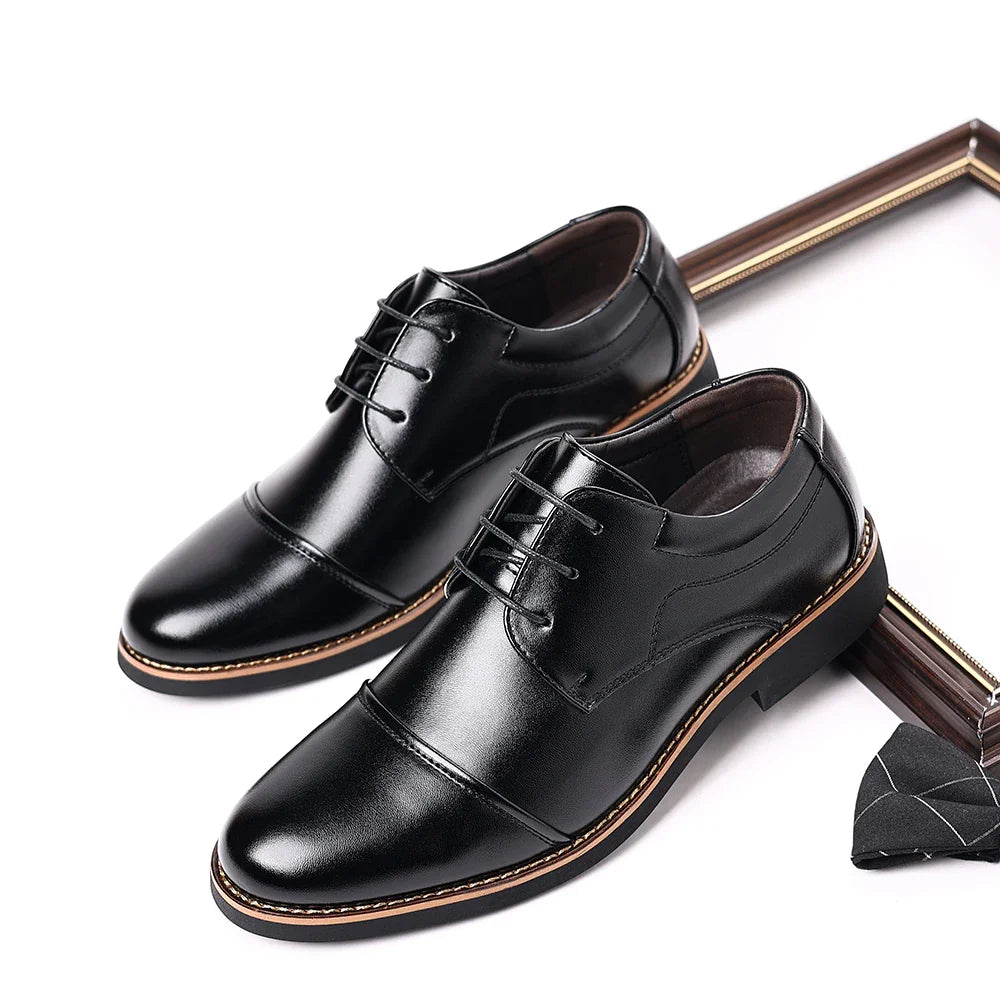 Men's Large Size Business Casual Single Shoes Comfortable Elegant Work Leather Shoes for Daily Wear