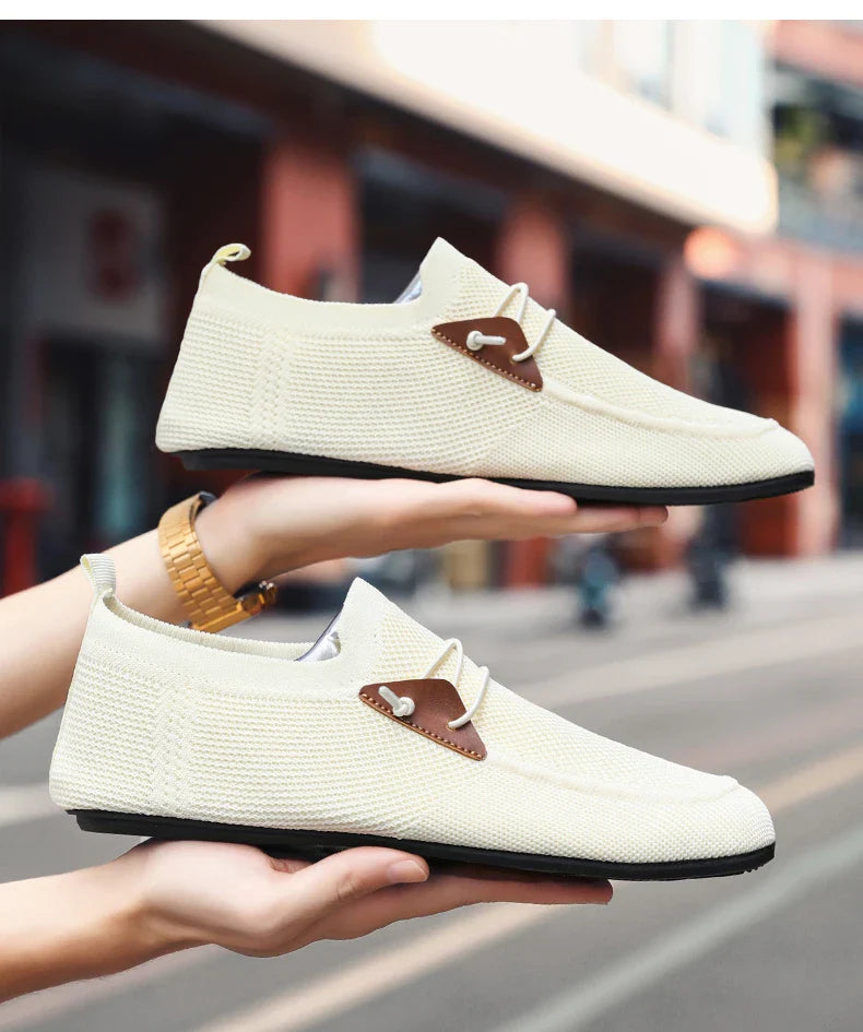 Mesh Loafers Men Driving Moccasins Thin Bottom Flats Walking Shoes Breathable Non Slip Casual Loafers Slip on Mens Shoes