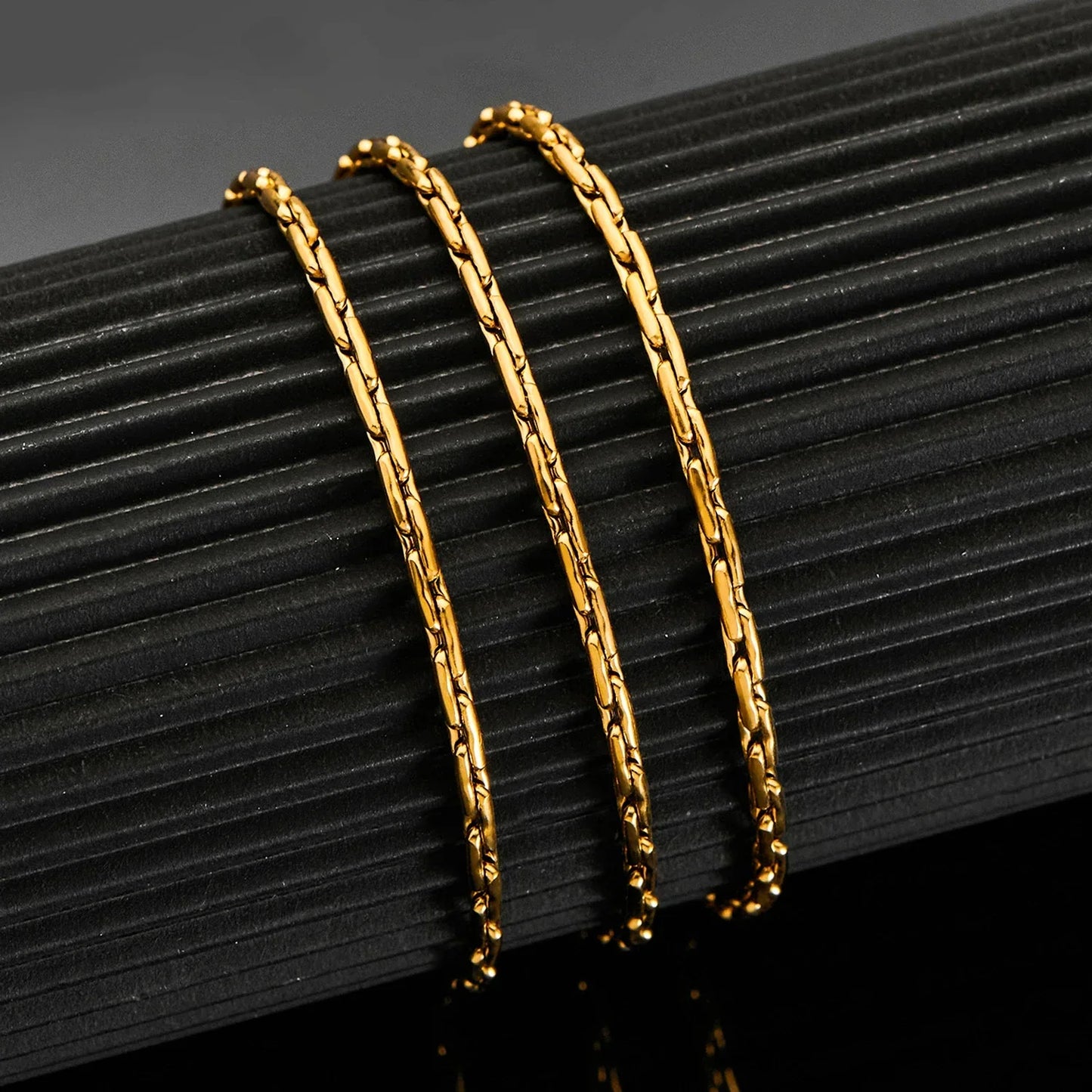 Noble Stainless Steel Gold Color Link Chain Waterproof Choker Necklace High Quality Jewery
