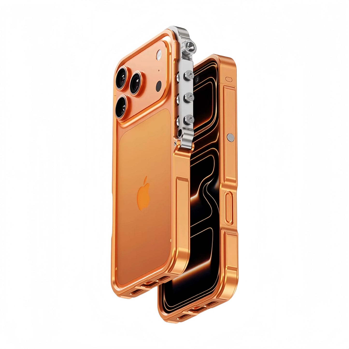 Cyberpunk Punk Mechanical Phone Frame Case For iPhone 17 Air 16 15 14 13 Pro Max Plus Aluminum Alloy Metal Shockproof Bumper