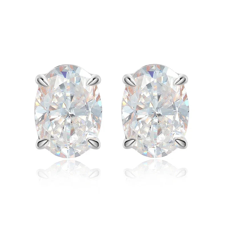 0.5-5CT Doveggs Moissanite Stud Earrings for Women Bridal Oval Cut Ear Jewelry Lab Diamond 100% S925 Sterling Silver