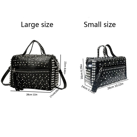 Women's bag luxury designer purses and handbags Shoulder bags vintage Rivet tote bag for women Large capacity travel bag purse