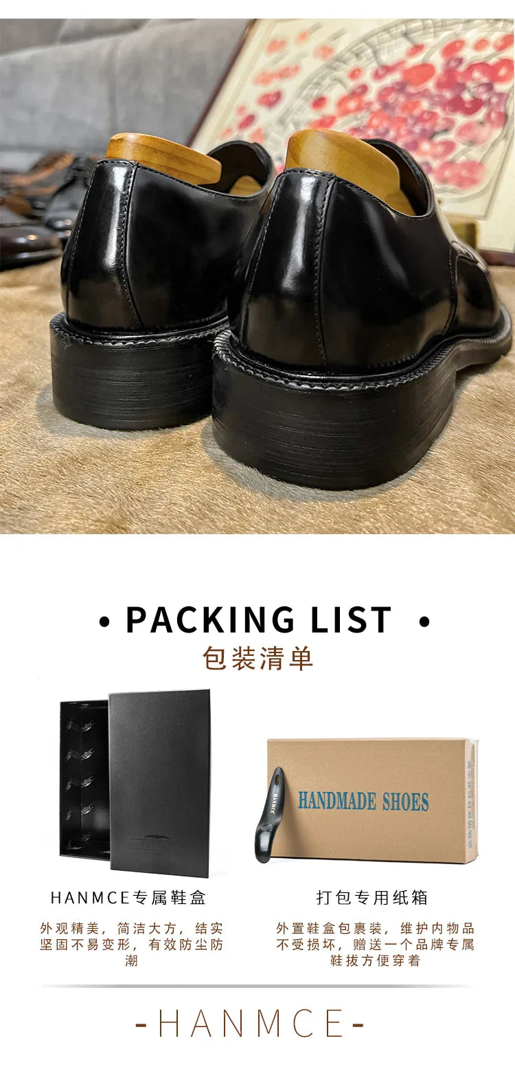Genuine Leather Classic Black Lace Up Pointed Toe Wedding Formal Elegant Derby Shoes For Men With Free Shipping