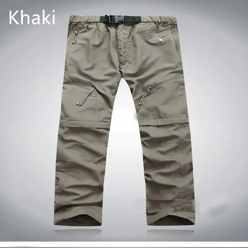 Men Quick Dry Outdoor Pants Removable Hiking&Camping Pants Male Summer Breathable Hunting&Climbing Pants S-XXXL 4 Color