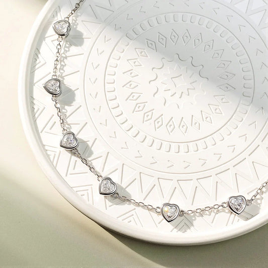 4MM Heart Moissanite Bracelets S925 Silver plated 18K gold Sparkling Wedding Hand Chain Fine Jewelry can pass Diamond Test