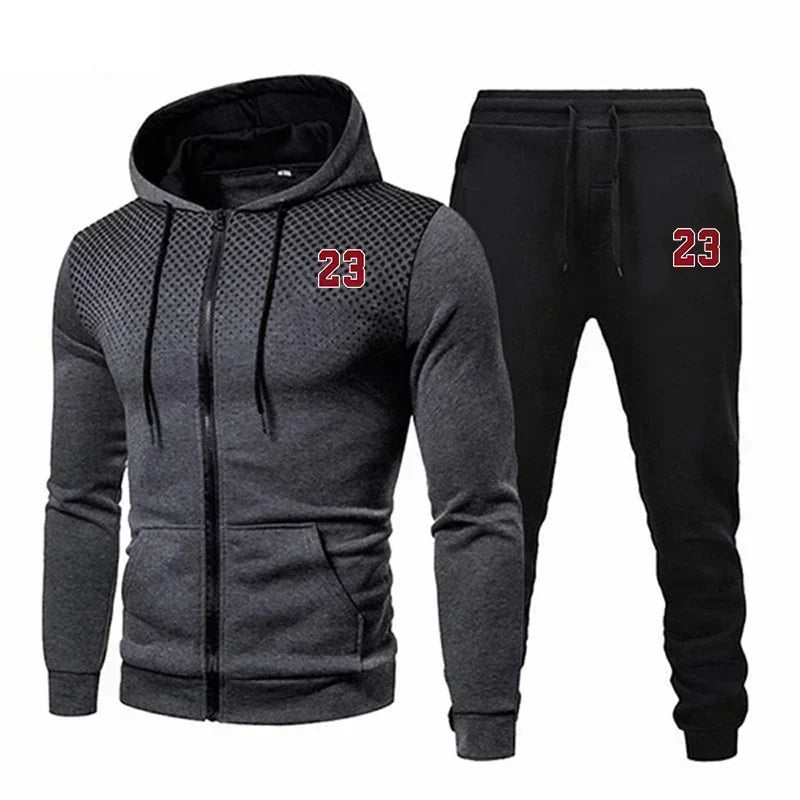 Men's Hooded Tracksuit Casual Hot Sale Single Piece Sports Zipper Sweatshirts and Sweatpants Comfort Outdoor Jogging Sport Daily