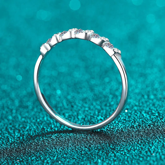 0.2ct White Gold Plated Moissanite Ring for Women Girls Trend 100% S925 Sterling Silver Jewelry Sparkling Diamond Rings