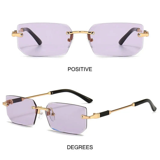 Rimless Rectangle Sunglasses Fashion Y2K Frameless Sun Glasses Shades for Women & Men