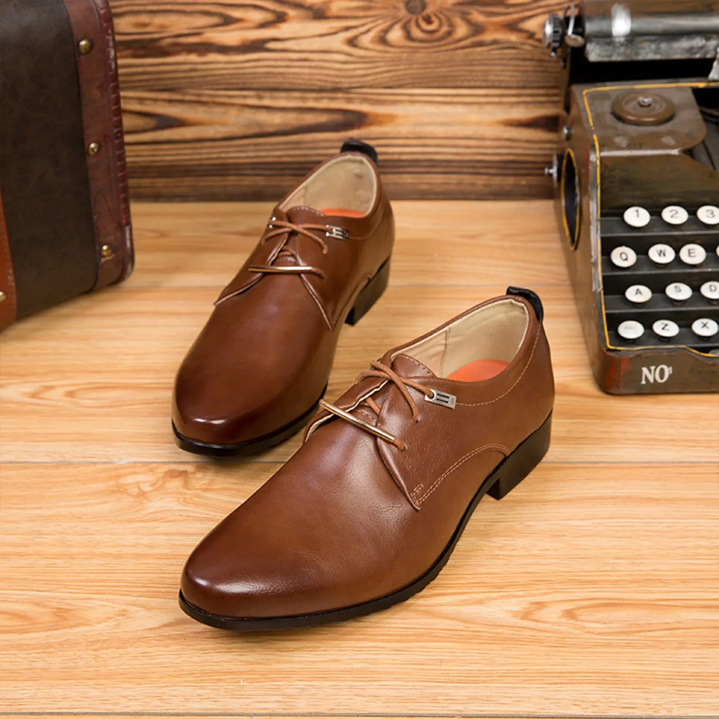 Men's Dress Oxfords Business Formal Leather Shoes Non Slip Wedding Party Derby Vintage Retro Handmade Classic Gentleman Tuxedo S