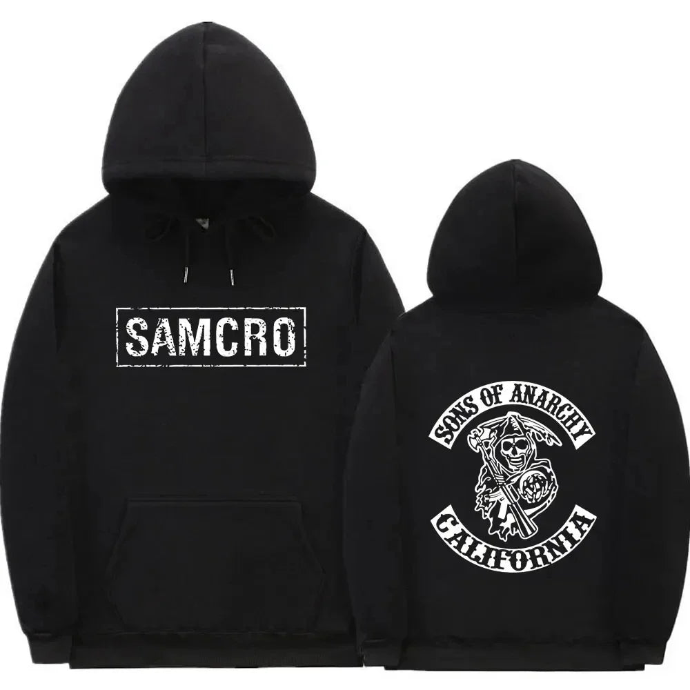 Autumn and Winter Printed Pure Cotton Fashion Trend Hip-hop Loose Casual Hoodie for Men and Women, The Son of Anarchy