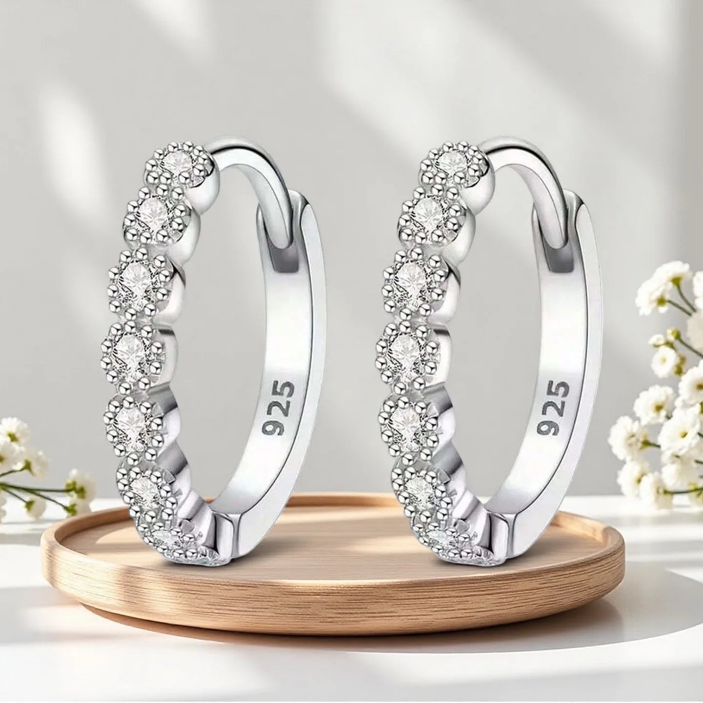 Trendy Silver Mini Stud Earrings for Women Stainless Steel Sparkling Zircon Piercing Jewelry Set Daily Party Tiny Simple