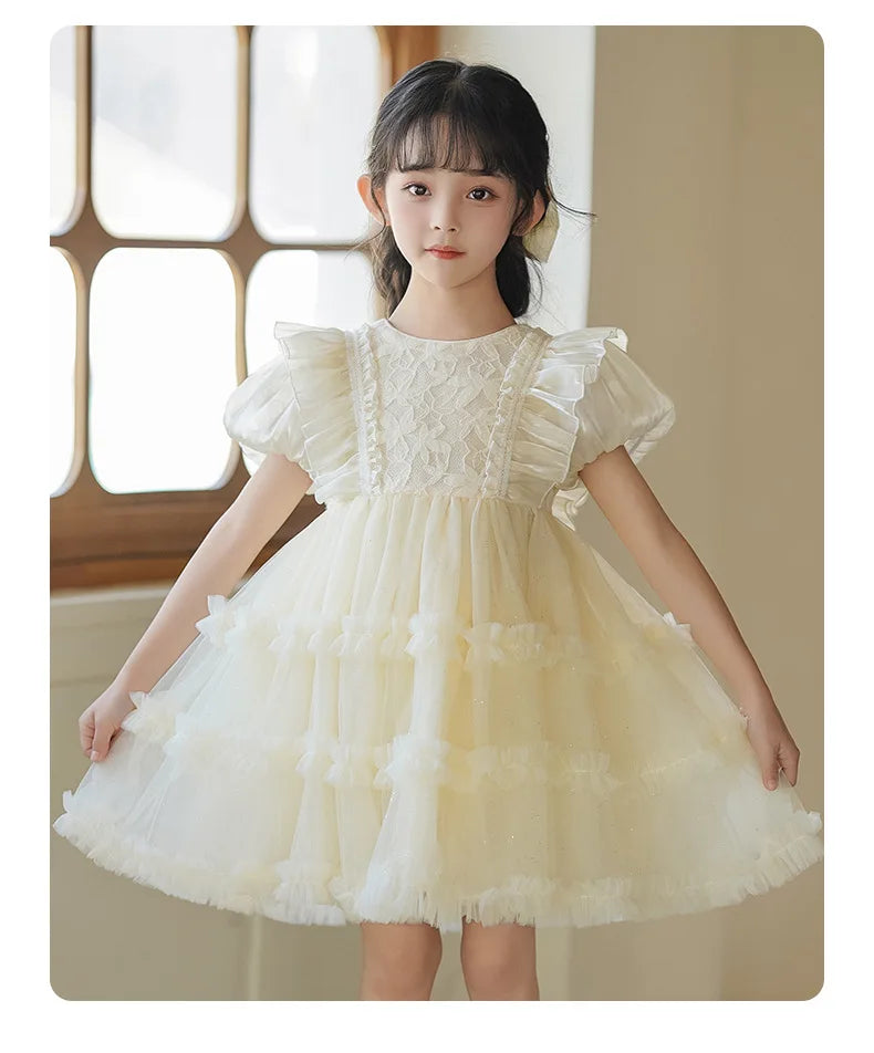 Girls' Princess Dress Summer New Style Little Girl Birthday Dress Dress Fashionable Children's Lolita Dress Short-Sleeved Dress