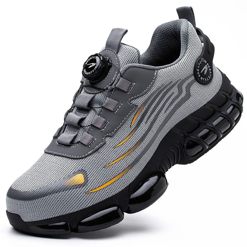 Rotating Button Safety Shoes Men Anti-smash Anti-puncture Work Shoes Fashion Men Sport Shoes Security Protective Boots 36-50