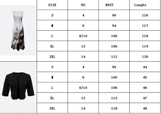 2024 Europe and the United States autumn new women's long dress two-piece set of floral print round neck dress coat women