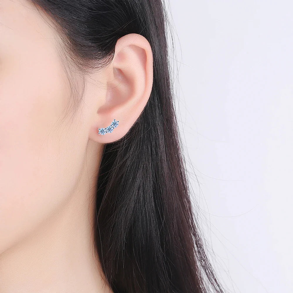 100% 925 Sterling Silver Earring 3mm Moissanite Stud Earrings For Women D Color VVS1 Diamonds Earring Certified Wholesale
