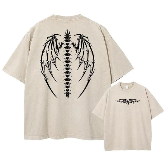 Vintage Washed T-shirt Man Women Short Sleeve Tee Streetwear 2026 Oversized Anime Print Casual Tops Harajuku Summer Y2k Clothes