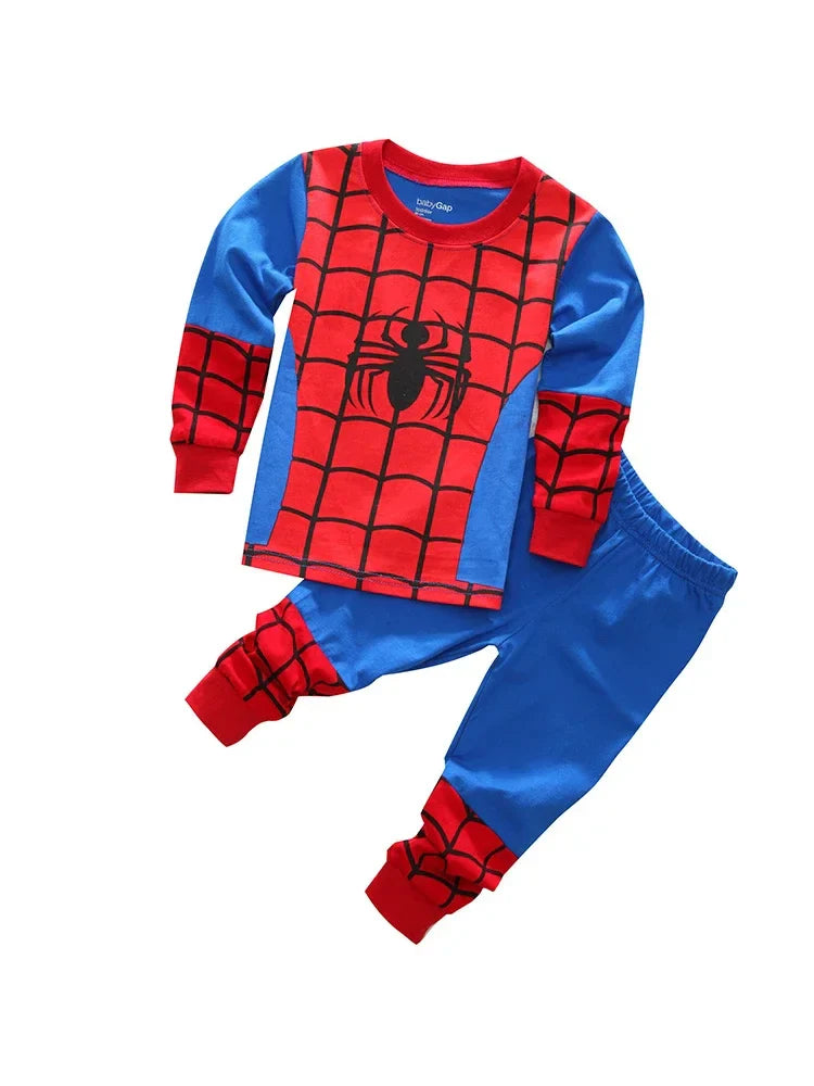 Superhero Spiderman Pyjamas Set for Toddlers Cartoon Long Sleeve Sleepwear Boys Girls Christmas Hero Cosplay Pajamas Homewear