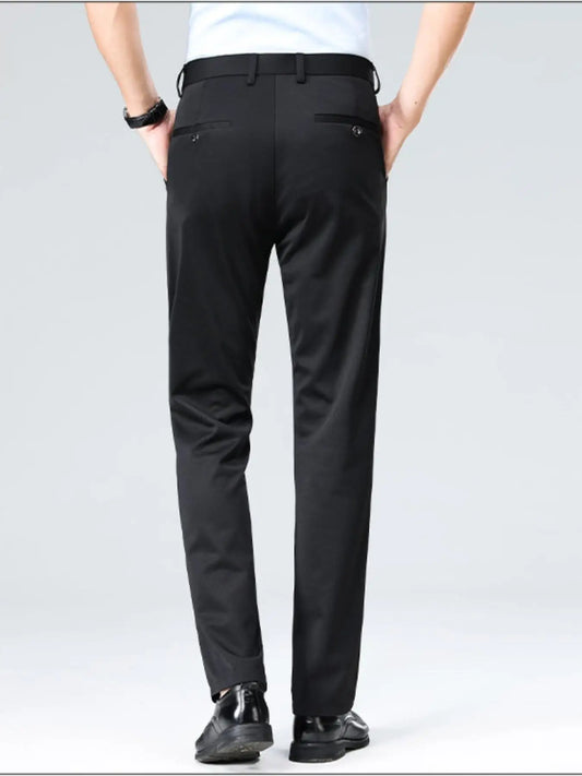 2-Pack Men's Loose-Fit Versatile Casual Dress Pants, Featuring Stylish Embroidery, Suitable for Daily Wear, Office & Outings