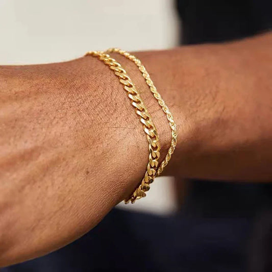 Trendy Cool 5mm Hip Hop Cuban Bracelets for Men 100% Pure S925 Silver Chain 18k Plated Fine Jewelry Party Birthday Gift
