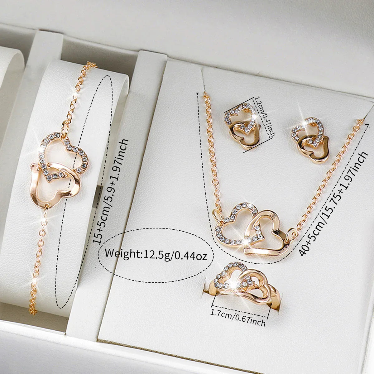 6PCS/Set Simple Scale Dial Women's Watch Fashion Gold Steel Band Quartz Watches Jewelry Set(Without Box)