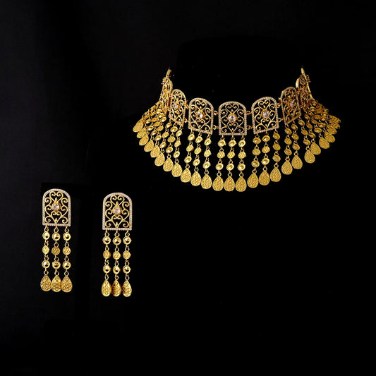 Trendy Fashion2PCS Luxury Waterdrop Indian Jewelry Sets For Women Wedding Party Indian Dubai Bridal jewelry Set