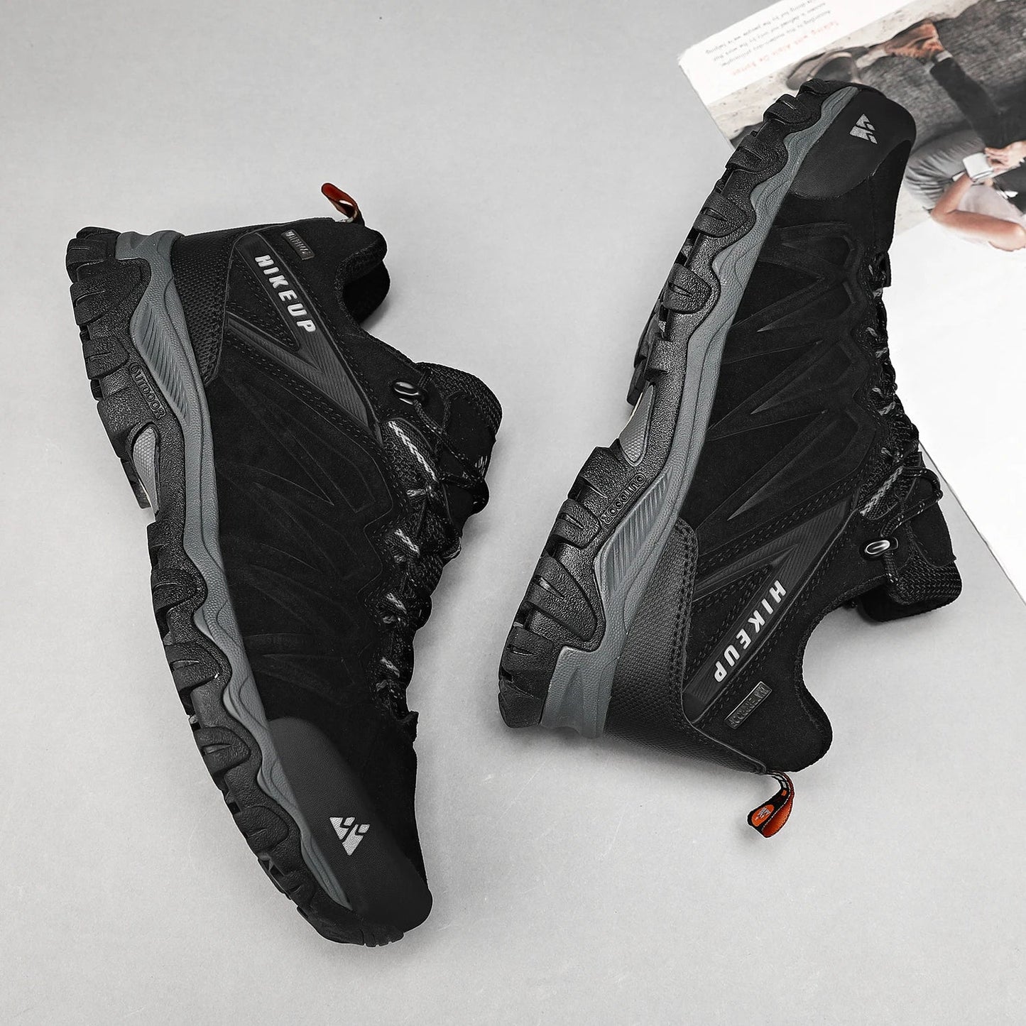 High Quality Leather Hiking Shoes Durable Outdoor Sport Men Trekking Leather Shoes Lace-Up Climbing Hunting Sneakers