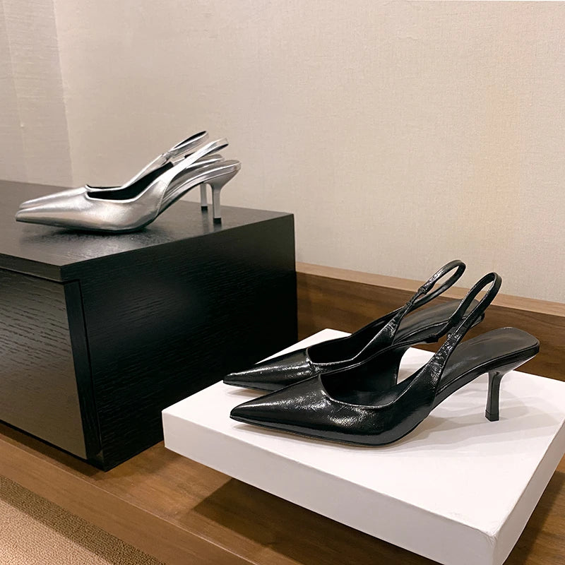 New High Heel Shoes Fashion Slip-on Women's High Heels Pumps Summer Solid Office and Career Sexy Pointed Toe Heeled Sandals