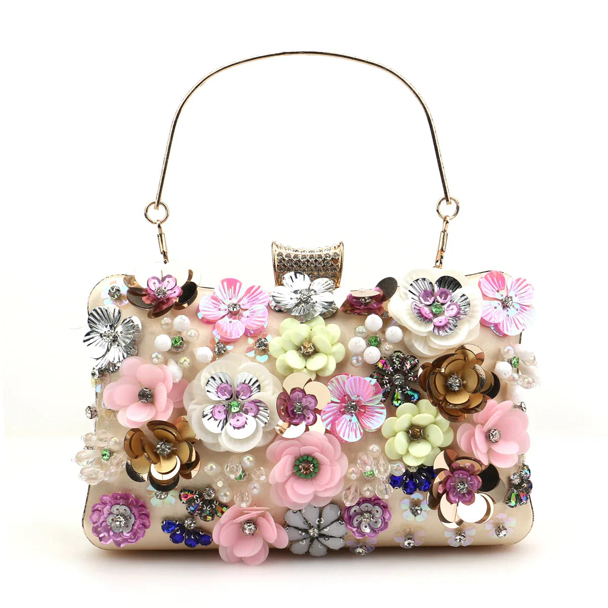 Fashion Women Bags Flower Diamonds Embroidery Small Clutch Luxury Lady Handbags Evening Bags New Arrival Chain Shoulder Purse