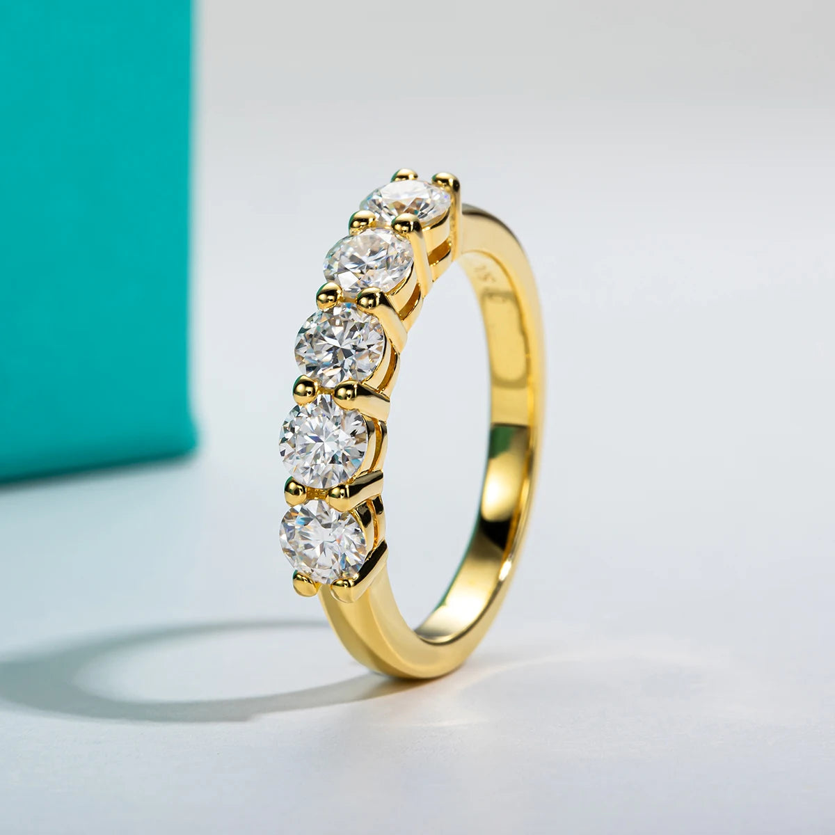 4mm D Color Moissanite Wedding Band Ring 925 Sterling Silver 18K Gold Plated Eternity Band Engagament Rings Wholesale