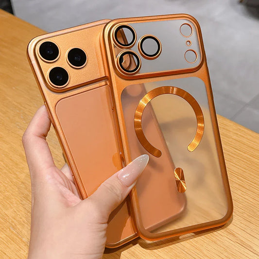 Luxury Matte Translucent Magnetic Case For iPhone 17 Pro Max 17Pro 17 Air For Magsafe Wireless Charging Camera Protector Cover