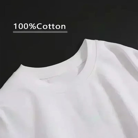 Men's Song Jinyu Cartoon Pattern T-shirt Harajuku Short Sleeved High-quality Cotton T-shirt Japanese Anime Solo Flat T-shirt