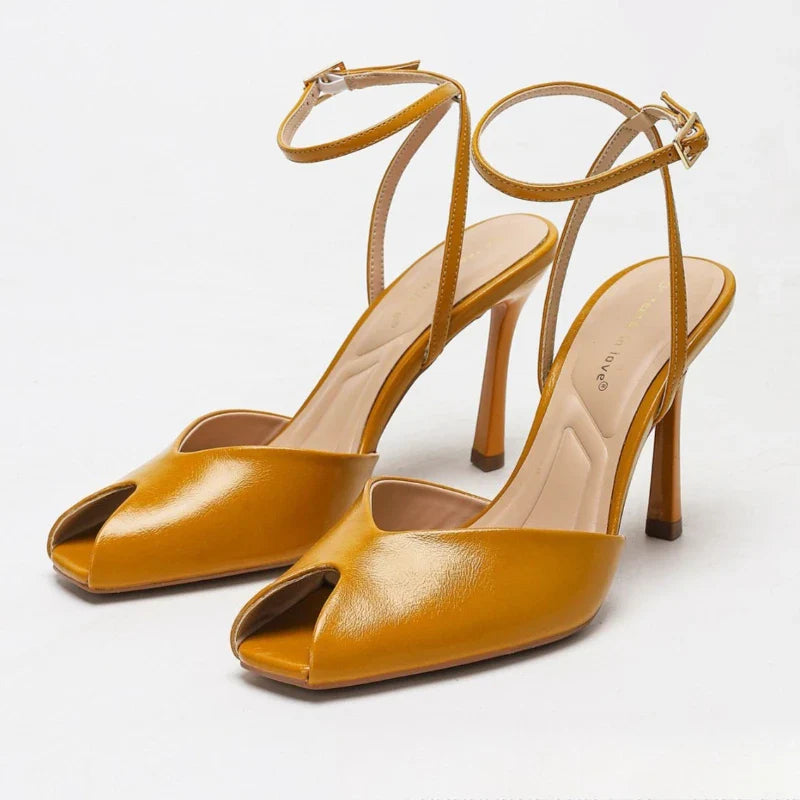 Elegant Peep Toe High Heels Women 2026 New Ankle Buckle Fashion Office Party Shoes Sexy Designer Heeled Sandals Female Pumps