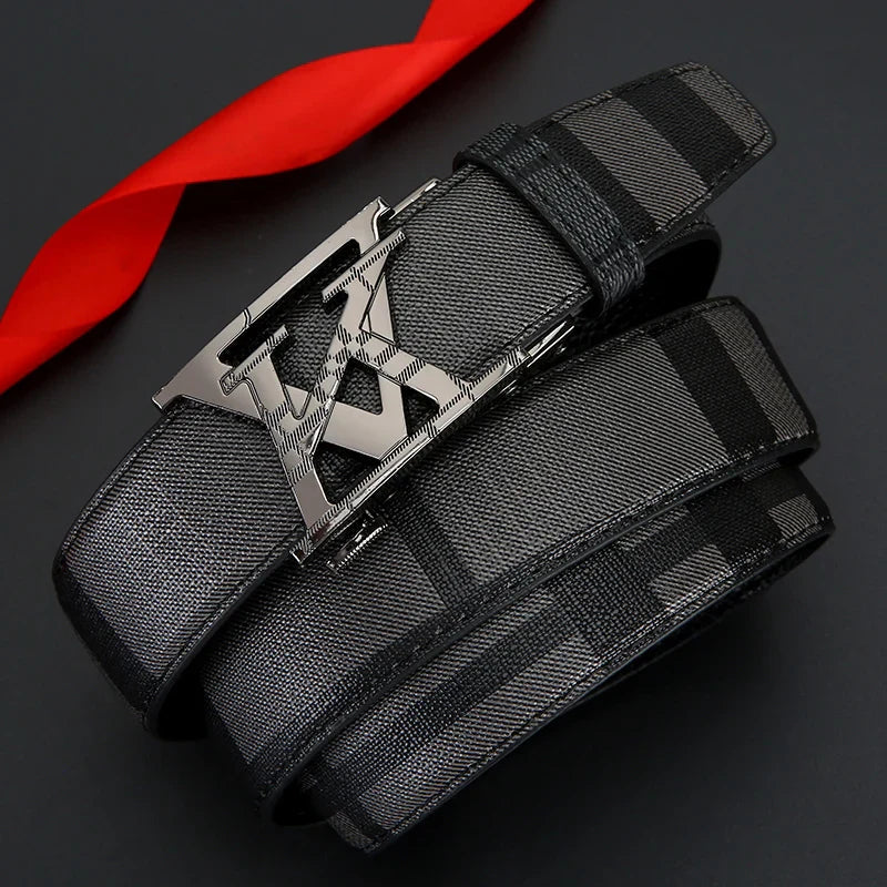 Luxury brand belt New genuine leather fashionable printed men's belt trend business versatile jeans belt for