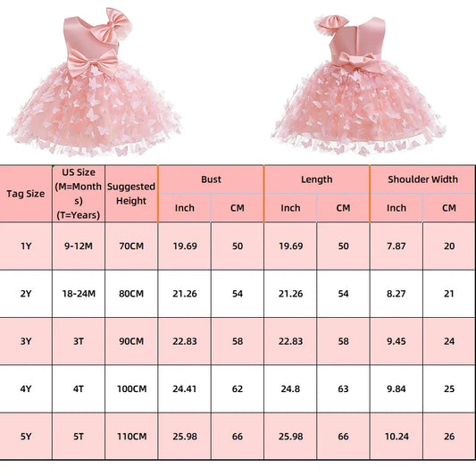 Girl Princess Dress Kid Clothes Party Birthday Outfits Evening Party Tulle Dress Wedding Wear Summer Bowknot Dress