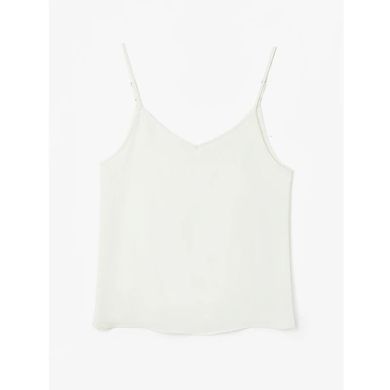 Casual Streetwear Women Cami Tops Sexy V Neck Summer Black Tank White Elegant Sleeveless Cute Ladies Clothes