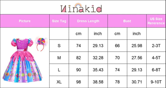 Girls Candy Fairy Lollipop Cosplay Carnival Costume Toddler Purim Rainbow Vestidos Girls Birthday Party Dress