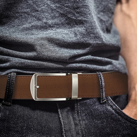 Men Belts Leather Waist Strap Male Automatic Buckle Waistband Mens High Quality Girdle Belts for Women Men Gifts 105 115 125cm